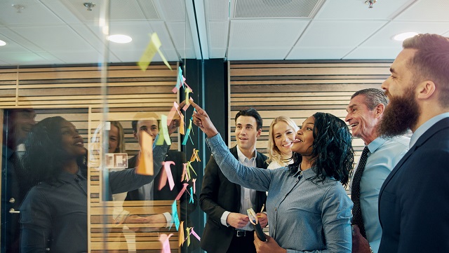 professional team in office